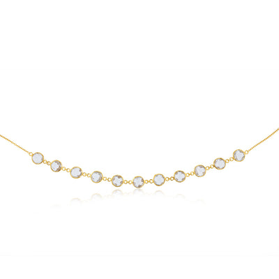 24 Carat White Topaz Necklace 45cm in Gold Plated Silver