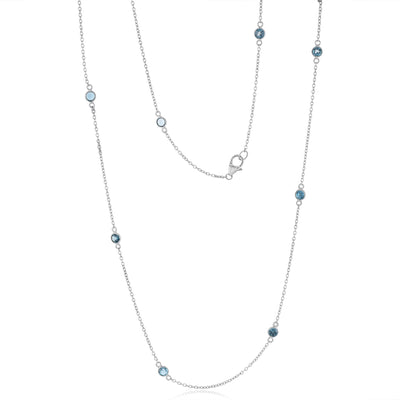 4.2 Carat London Blue Topaz Necklace 91cm in Sterling Silver