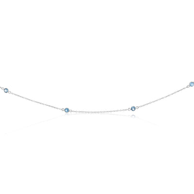 4.2 Carat London Blue Topaz Necklace 91cm in Sterling Silver