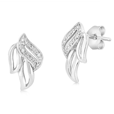 Sterling Silver & Fancy Diamond Earrings
