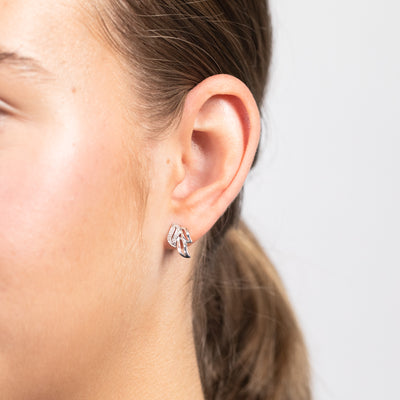 Sterling Silver & Fancy Diamond Earrings