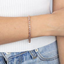 Load image into Gallery viewer, 1/5 Carat Diamond Heart 18cm Bracelet in Rose Gold Plated Silver