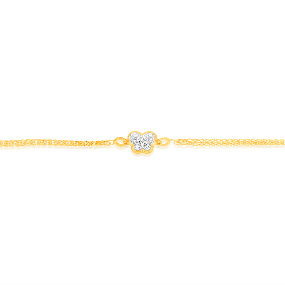12 Diamonds Fancy Bracelet in Gold Plated Silver
