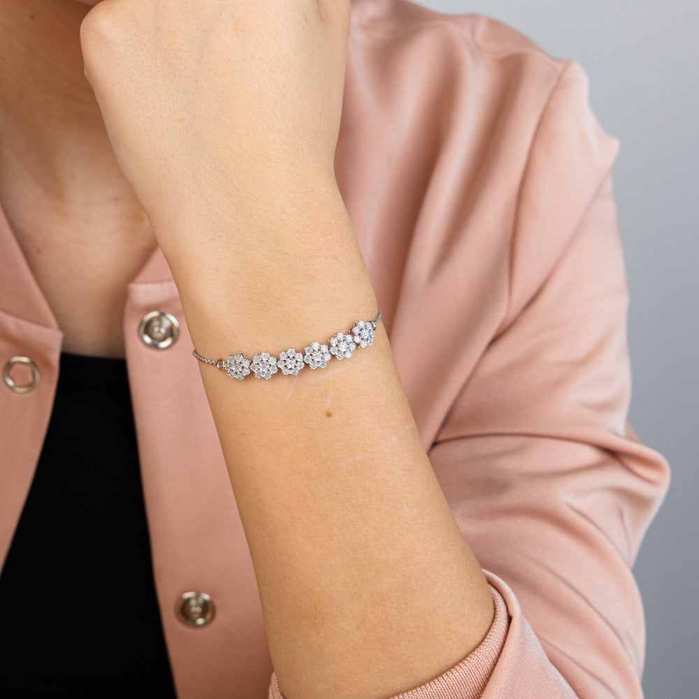 1/2 Carat Diamond Fancy Bracelet in Sterling Silver