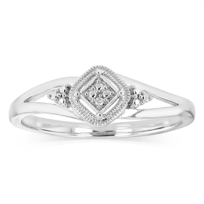 1 Diamond Dress Ring in Sterling Silver
