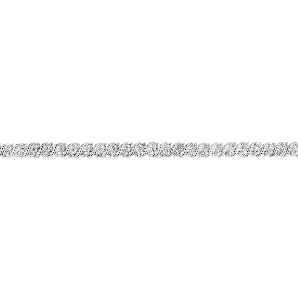 0.95 Carat Diamond Tennis Bracelet in Sterling Silver
