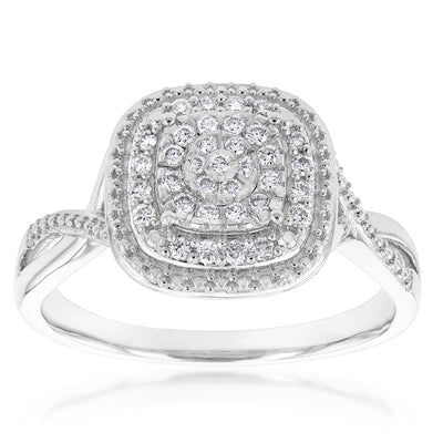 Luminesce Lab Grown Diamond 1/4 Carat Dress Ring in Sterling Silver