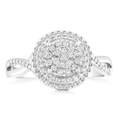 Luminesce Lab Grown Diamond 1/4 Carat Dress Ring in Sterling Silver