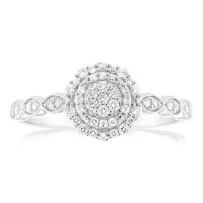 Luminesce Lab Grown 1/4 Carat Diamond Dress Ring in Sterling Silver