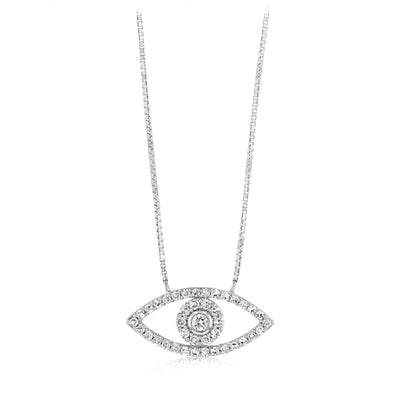 Luminesce Lab Grown 1/4 Carat Diamond Evil Eye Pendant in Sterling Silver