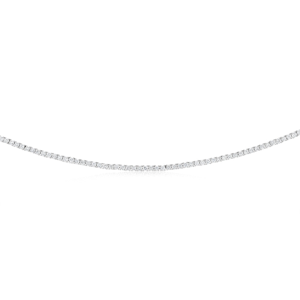 Luminesce Lab Grown 6 Carat Diamond Adjustable Tennis Necklace in Sterling SIlver