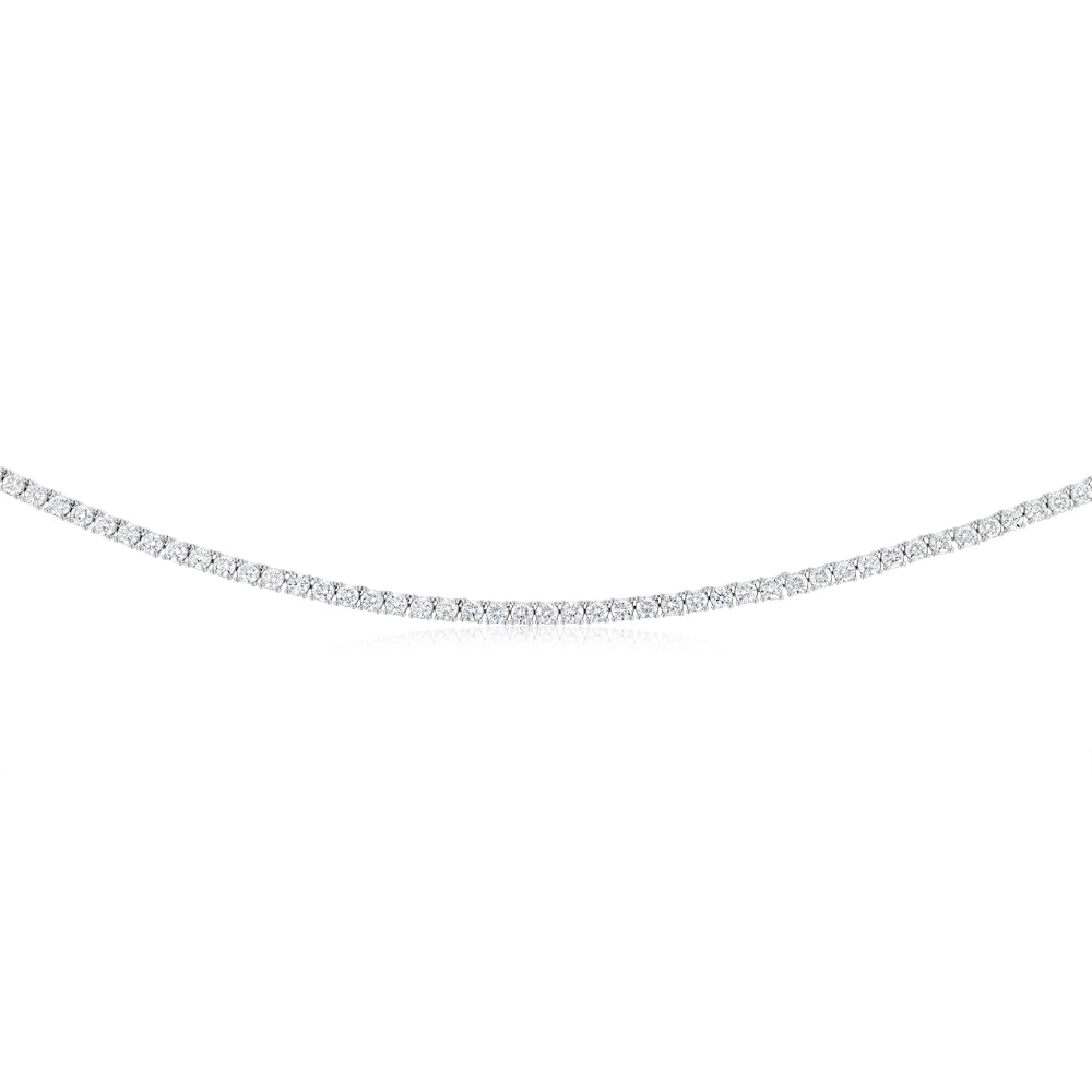 Luminesce Lab Grown 10 Carat Adjustable Tennis Necklace in Sterling Silver