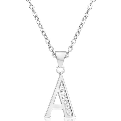 Sterling Silver Cubic Zirconia Initial