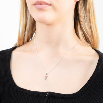 Sterling Silver Cubic Zirconia  Initial