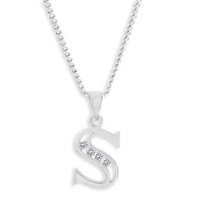 Sterling Silver Cubic Zirconia  Initial