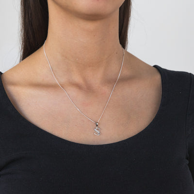 Sterling Silver Cubic Zirconia  Initial