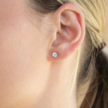 Load image into Gallery viewer, Sterling Silver Cubic Zirconia 5mm Solitaire Stud Earrings