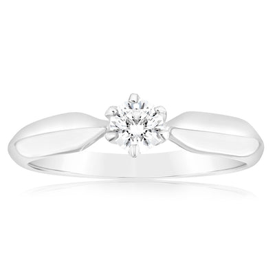 Sterling Silver 4mm Solitaire 6 Claw Knife Edge Ring