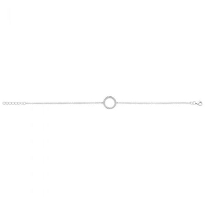 Sterling Silver Zirconia Circle of Life Bracelet
