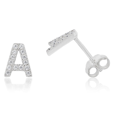 Sterling Silver Cubic Zirconia Initial
