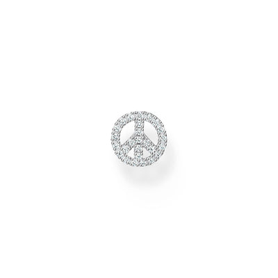 Thomas Sabo Sterling Silver Charm Club Peace CZ Stud Earring *1 Piece Only*