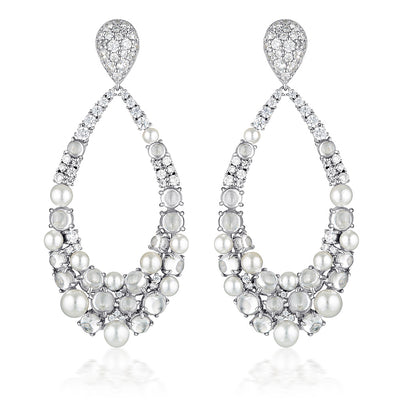 Gerogini Red Carpet Sterling Silver Met Drop Earrings