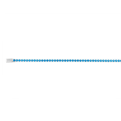 Sterling Silver Ink Blue Zirconia 19cm Tennis Bracelet