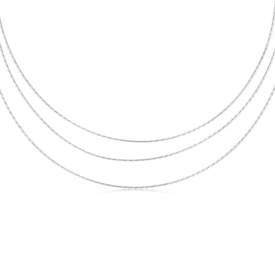 Sterling Silver Triple Layer 40+5cm Chain