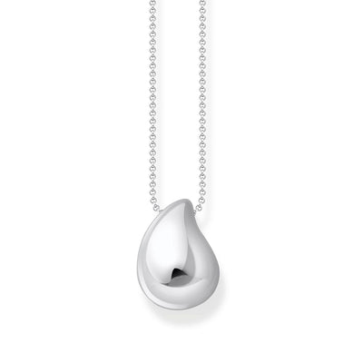 Thomas Sabo Sterling Silver Bold Organic Drop Pendant On 45-50cm Chain