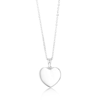 Sterling Silver Plain Heart Pendant On Chain