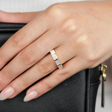 Load image into Gallery viewer, Sterling Silver Gold Plated Cubic Zirconia White Shell Pearl
