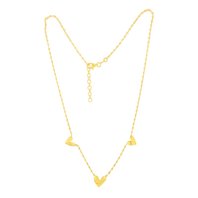 Sterling Silver Gold Plated Heart Charm 45cm Chain