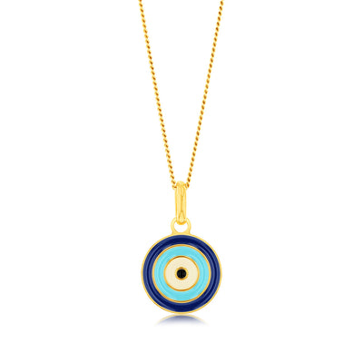 Sterling Silver Gold Plated Evil Eye Pendant
