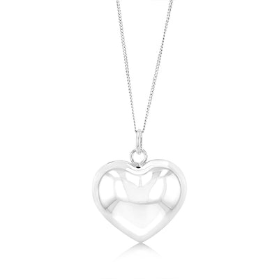 Sterling Silver Puffed Heart Pendant