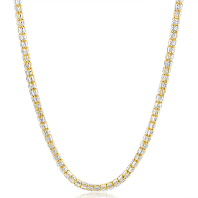 Sterling Silver Gold Plated Fancy 150 Gauge 45cm Chain