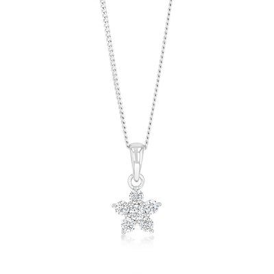 Sterling Silver Cubic Zirconia Flower Pendant