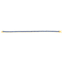 Load image into Gallery viewer, Sterling Silver Gold Plated 3mm Sapphire Blue Cubic Zirconia 19cm Bracelet