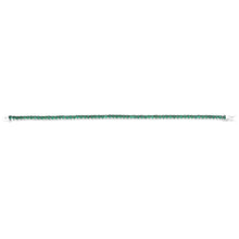 Load image into Gallery viewer, Sterling Silver Rhodium Plated 3mm Emerald Green Coloured Cubic Zirconia 19cm Bracelet