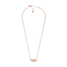 Load image into Gallery viewer, Michael Kors Rose Gold Plated Sterling Silver Premium Pave Empire Link Pendant with Chain