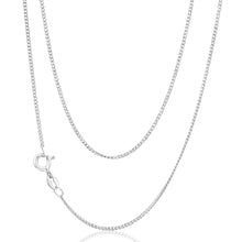 Load image into Gallery viewer, 9ct White Solid Gold Curb Chain 45cm long diamond Cut
