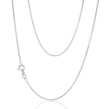 Load image into Gallery viewer, 9ct White Solid Gold Diamond Cut Curb 50cm Chain
