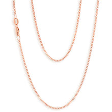 Load image into Gallery viewer, 9ct Rose Solid Gold Diamond Cut 45cm 40 Gauge Curb Chain
