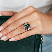 Load image into Gallery viewer, 7.5 Carat Mystic Quartz &amp; White Topaz Ring in Sterling Silver