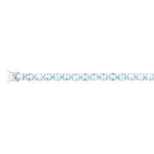 Load image into Gallery viewer, 50 Carat Blue Topaz Tennis 18cm Bracelet Set in Sterling Silver