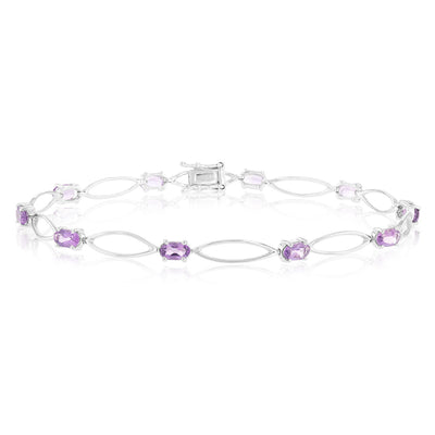 10 Amethyst Bracelet in Sterling Silver