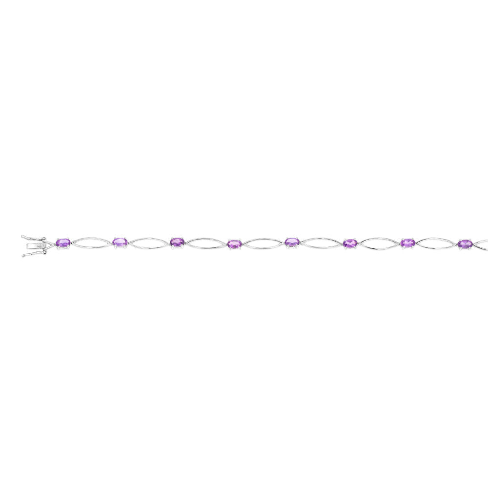 10 Amethyst Bracelet in Sterling Silver