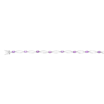 10 Amethyst Bracelet in Sterling Silver