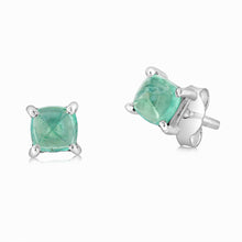 Load image into Gallery viewer, Sterling Silver Natural Green Onyx 5mm Stud Earrings