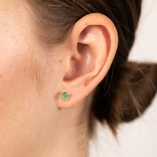 Load image into Gallery viewer, Sterling Silver Natural Green Onyx 5mm Stud Earrings