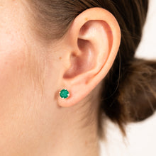 Load image into Gallery viewer, Sterling Silver Natural Emerald 5mm Stud Earrings
